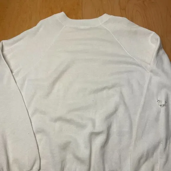 Vintage 50s/60s Hastings College White L/XL Thrashed Long Sleeve Sweatshirt